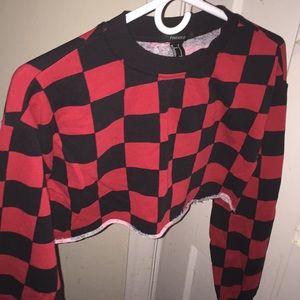 Checkered red forever21 crop top